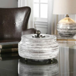 Uttermost Saltillo White Ceramic Box