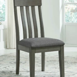 Signature Design By Ashley® Hallanden - Dark Gray - 7 Pc. - Extension Table, 6 Side Chairs