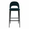Moe's Home Collection Roger Barstool Teal Velvet