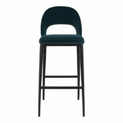 Moe's Home Collection Roger Barstool Teal Velvet