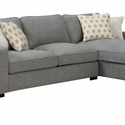 Emerald Home Sectionals Repose RSF Chaise Sectional, Storm Gray