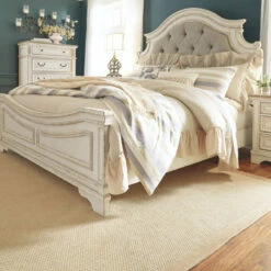 Signature Design By Ashley® Realyn - Two-tone - Dresser, Mirror, Upholstered Panel Bed Bedroom Sets