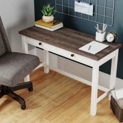 Ashley Furniture Dorrinson - White / Black / Gray - Home Office Desk - 2-drawer Desks