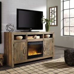 Signature Design By Ashley® Sommerford - Ultimate Best In Class 62" TV Stand With Fireplace Insert Glass/Stone