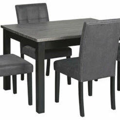 Ashley Furniture Garvine - Black / Gray - Rect Drm Table Set (5/cn)