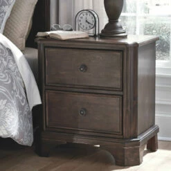 Signature Design By Ashley® Bedroom Sets Adinton - Brown - 8 Pc. - Dresser, Mirror, Chest, King Panel Bed With 2 Storage Drawers, 2 Nightstands