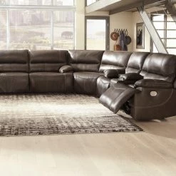 Signature Design By Ashley® Ricmen - 2 Seat Power Reclining Sofa Adjustable Headrest, Wedge, Power Reclining Loveseat With Adjustable Headrest Sectional Reclining Furniture
