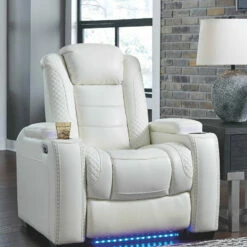 Signature Design By Ashley® Party - White - Pwr Recliner/adj Headrest Chairs