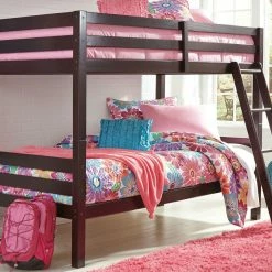 Ashley Furniture Halanton - Dark Brown - Twin/twin Bunk Bed W/ladder Beds