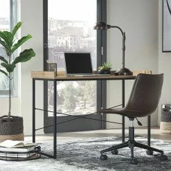 Signature Design By Ashley® Gerdanet - Light Brown - 2 Pc. - Home Office Desk With Swivel Chair
