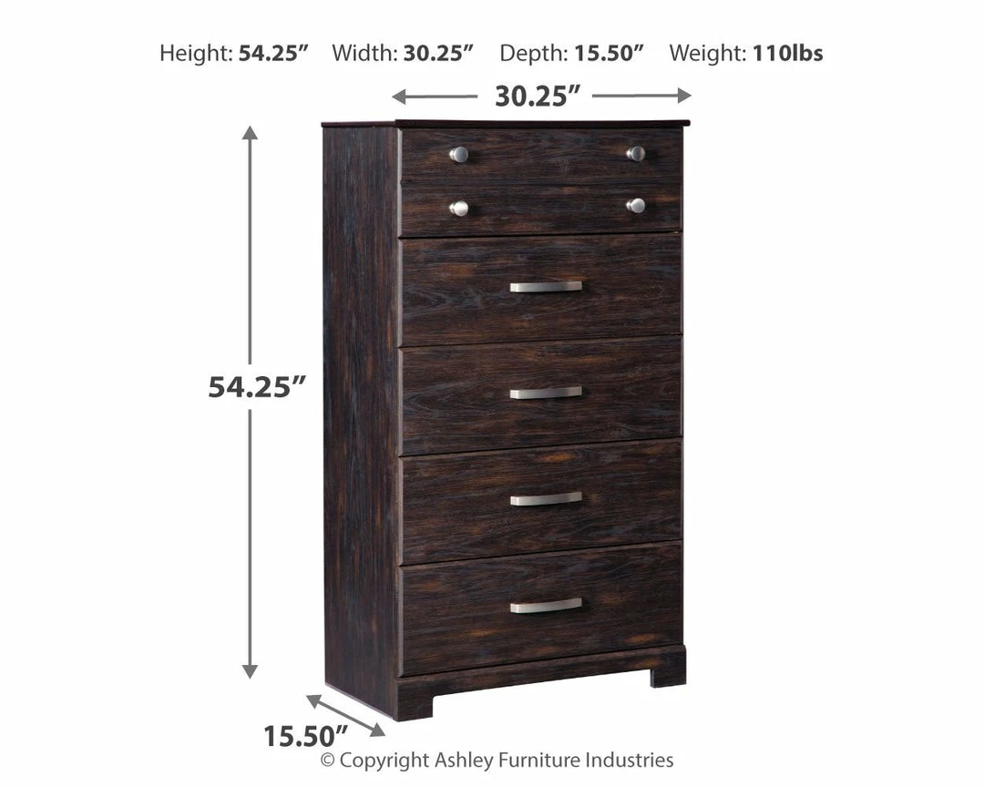 Best Pirce ⌛ Ashley Furniture Reylow - Dark Brown - Five Drawer Chest 🧨 5 Ashley Furniture Reylow - Dark Brown - Five Drawer Chest
