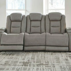 Signature Design By Ashley® Living Room Sets The Man-den - Gray - 3 Pc. - Power Sofa, Loveseat, Recliner