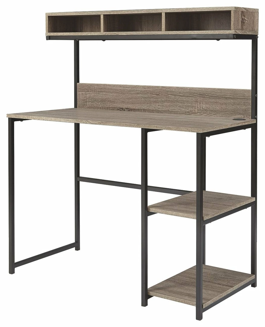 Best Pirce 🌟 Ashley Furniture Daylicrew - Grayish Brown/gunmetal - Home Office Desk And Hutch Desks ⌛ 3 Ashley Furniture Daylicrew - Grayish Brown/gunmetal - Home Office Desk And Hutch Desks