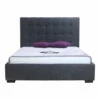 Moe's Home Collection Beds Belle Storage Bed Queen Charcoal Fabric