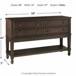 Signature Design By Ashley® Adinton - Dark Brown - 8 Pc. - Extension Table, 4 Side Chairs, 2 Upholstered Side Chairs, Server Dining Room Sets