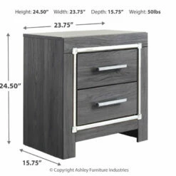 Ashley Furniture Lodanna - Gray - Two Drawer Night Stand