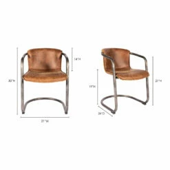 Buy ⭐ Moe's Home Collection Benedict Dining Chair Grazed Brown Leather -m2 Chairs 🎁 15 Moe's Home Collection Benedict Dining Chair Grazed Brown Leather -m2 Chairs