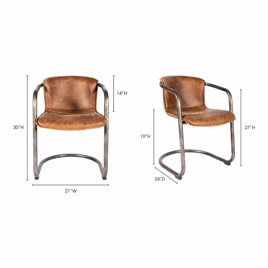 Buy ⭐ Moe's Home Collection Benedict Dining Chair Grazed Brown Leather -m2 Chairs 🎁 7 Moe's Home Collection Benedict Dining Chair Grazed Brown Leather -m2 Chairs