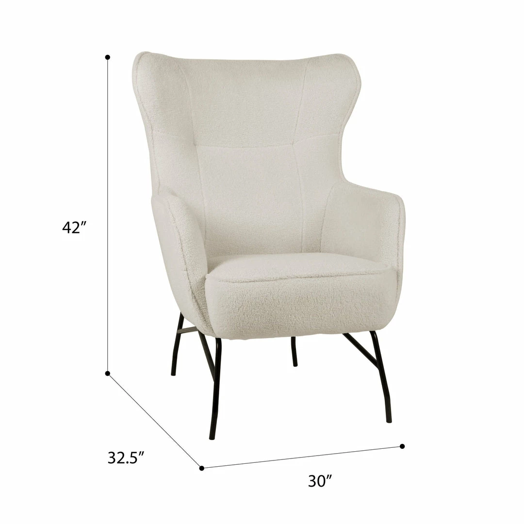 Buy ๐ Emerald Home Chairs Franky Accent Chair, Cream Boucle ๐ 4 Emerald Home Chairs Franky Accent Chair, Cream Boucle