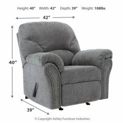 Ashley Furniture Allmaxx - Pewter - Rocker Recliner