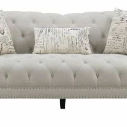 Emerald Home Hutton II Tufted Sofa, Ivory Sofas