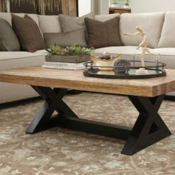 Ashley Furniture Tables Wesling - Light Brown - Rectangular Cocktail Table