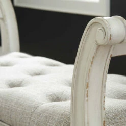 Ashley Furniture Realyn - Antique White - Accent Bench Benches