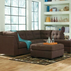 Benchcraft® Maier - Walnut - 3 Pc. - Left Arm Facing Sofa 2 Pc Sectional, Ottoman Living Room Sets