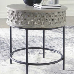 Ashley Furniture Rastella - Gray/black - Round End Table