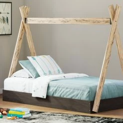 Ashley Furniture Piperton - Brown / Black - Twin Tent Complete Bed In Box