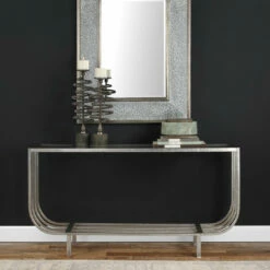 Tables Uttermost Arlice Bright Silver Console Table