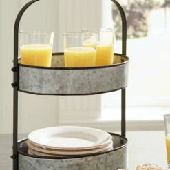 Ashley Furniture Table Decor Estela - Gray/black - Tray