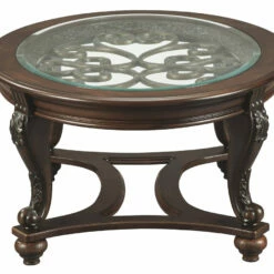 Ashley Furniture Norcastle - Dark Brown - Oval Cocktail Table