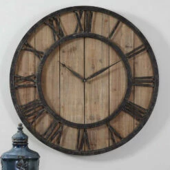 Uttermost Powell Wooden Wall Clock Accessories