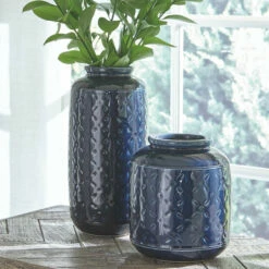 Brand new ❤️ Ashley Furniture Marenda - Navy Blue - Vase Set (2/cn) 💯 7 Ashley Furniture Marenda - Navy Blue - Vase Set (2/cn)