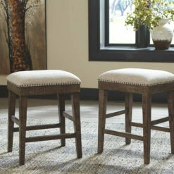 Ashley Furniture Wyndahl - Rustic Brown - Upholstered Stool (2/cn)
