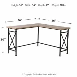Ashley Furniture Desks Jaeparli - Grayish Brown/black - L-desk