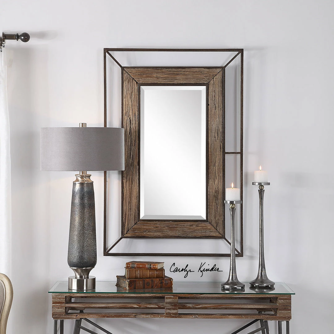 New ✨ Accessories Uttermost Ward Open Framed Wood Mirror 🔥 5 Accessories Uttermost Ward Open Framed Wood Mirror