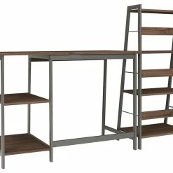 Ashley Furniture Soho - Light Best Gunmetal - Home Office Desk And Shelf