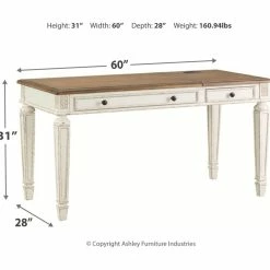 Signature Design By Ashley® Realyn - Ultimate Best In Class Home Office Lift Top Desk, Swivel Desk Chair