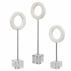 Table Decor Uttermost Coin Toss Marble Rings, S/3