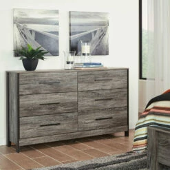 Ashley Furniture Cazenfeld - Black/Gray - Dresser, Mirror Dressers