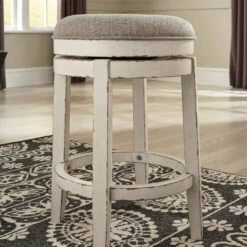 Ashley Furniture Stools Realyn - Chipped White - Uph Swivel Stool (1/cn)