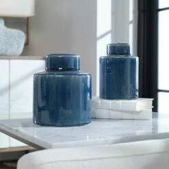 Uttermost Saniya Blue Containers, S/2