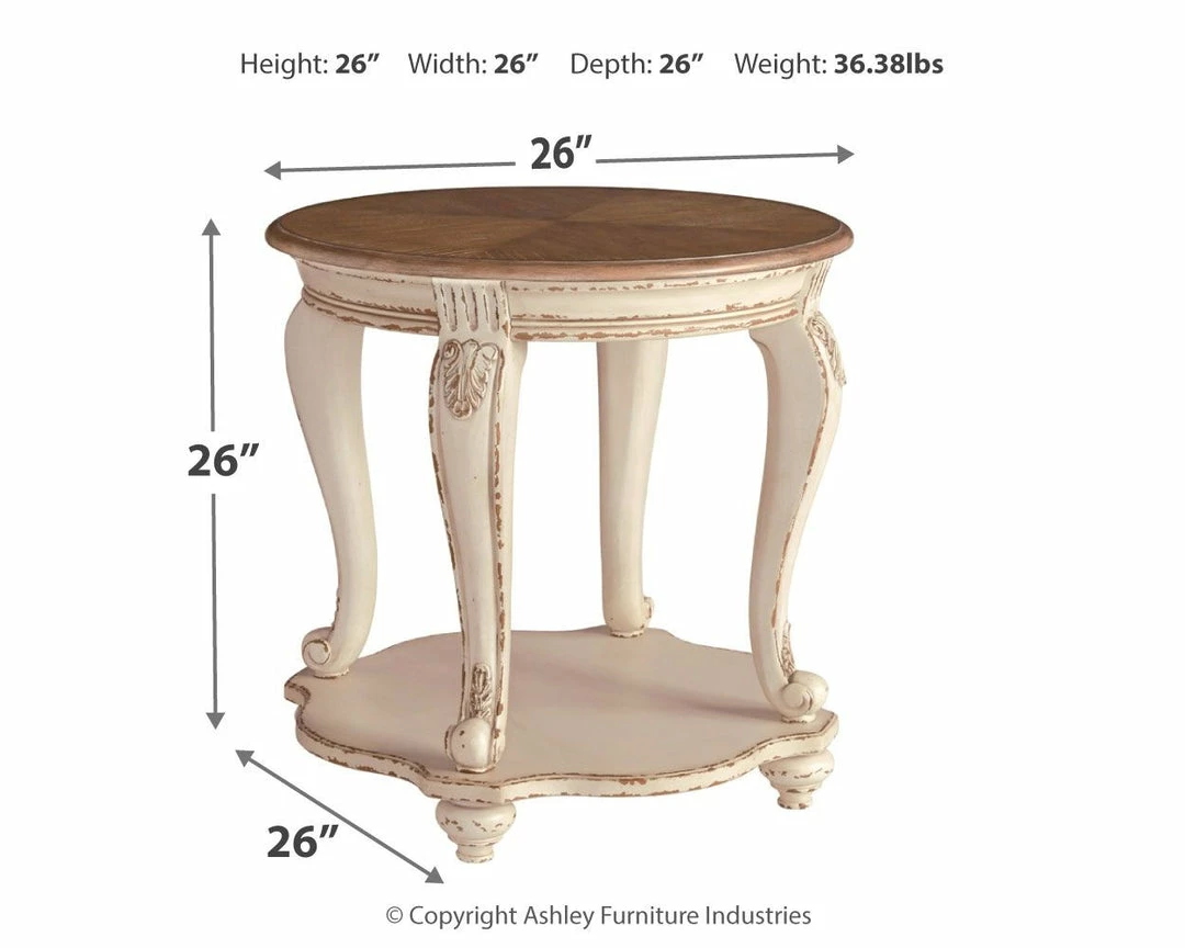 Best Pirce ๐ Ashley Furniture Realyn - White/brown - Round End Table Tables ๐คฉ 7 Ashley Furniture Realyn - White/brown - Round End Table Tables