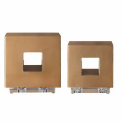 Table Decor Uttermost Rooney Brass Cubes, S/2