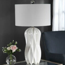 Uttermost Malena Glossy White Table Lamp Accessories