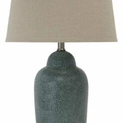 Ashley Furniture Saher - Green - Ceramic Table Lamp (1/cn) - Earthy Ceramic