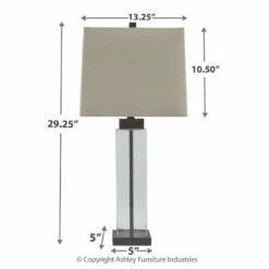 Ashley Furniture Alvaro - Clear/bronze Finish - Glass Table Lamp (2/cn)