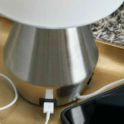 Ashley Furniture Lanry - Silver Finish - Metal Table Lamp (1/cn) Accessories